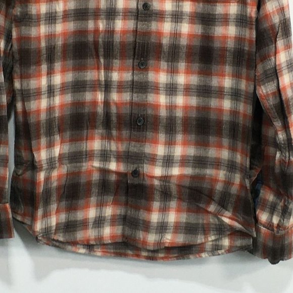 G.H. Bass & Co. Long Sleeve Plaid Button Up Shirt, Men's Size L - Orange/Brown - Picture 6 of 8
